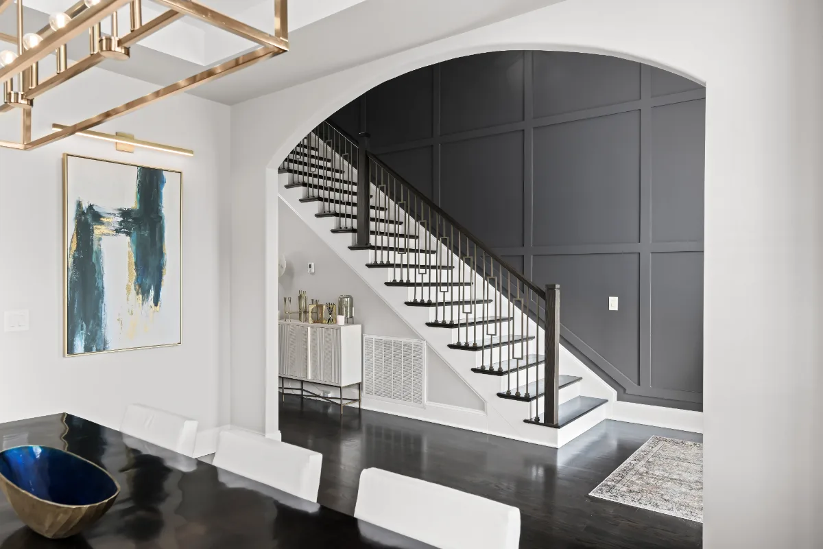 Dining room update in Magnolia Vale, Brentwood TN as part of a whole-home interior remodel. Modern luxury finishes by Sebring Design Build.