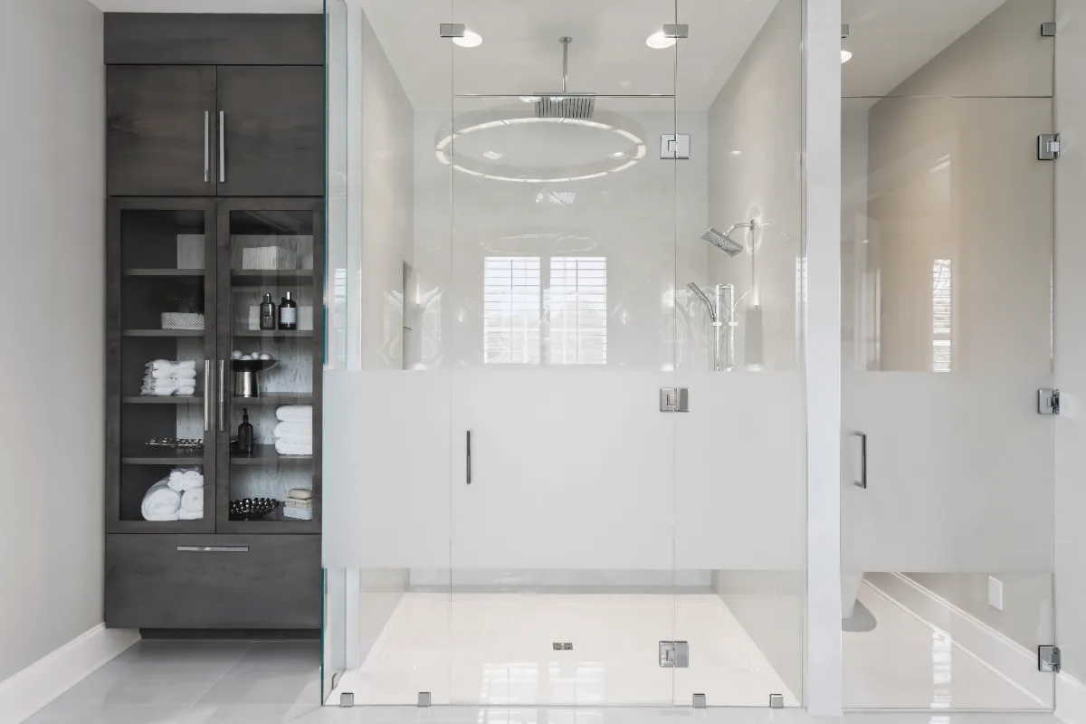 Primary bath remodel in Magnolia Vale, Brentwood TN. Modern luxury aesthetic with contemporary chic finishes by Sebring Design Build.
