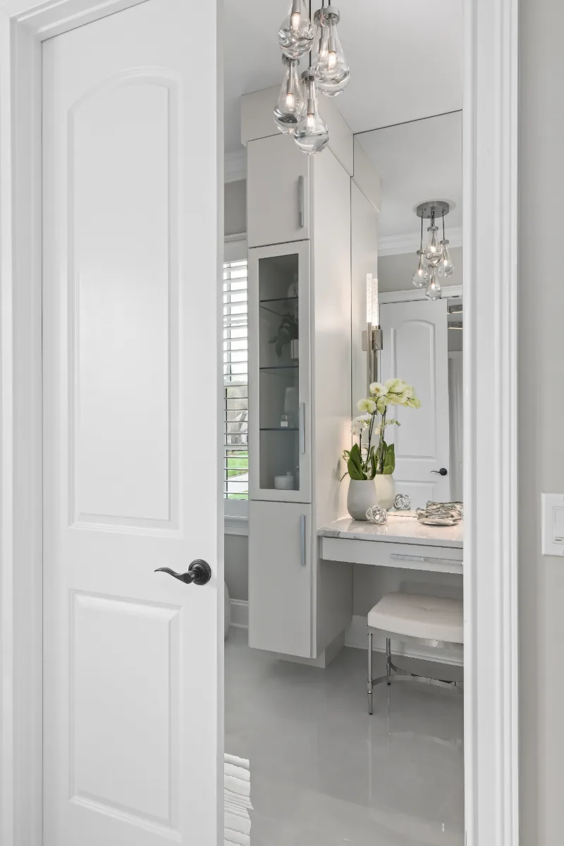 Primary bath remodel in Magnolia Vale, Brentwood TN. Modern luxury aesthetic with contemporary chic finishes by Sebring Design Build.