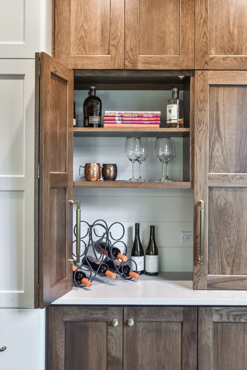 Bar remodel in Brentwood, TN. Sebring Design Build built this Brentwood, Tennessee bar as part of a transitional-organic multi-room remodel.