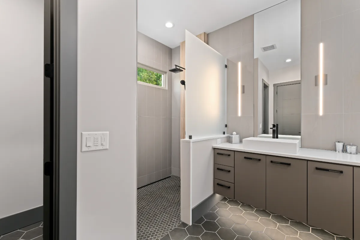 The Primary Bath at Our Westhaven Contemporary Remodel
