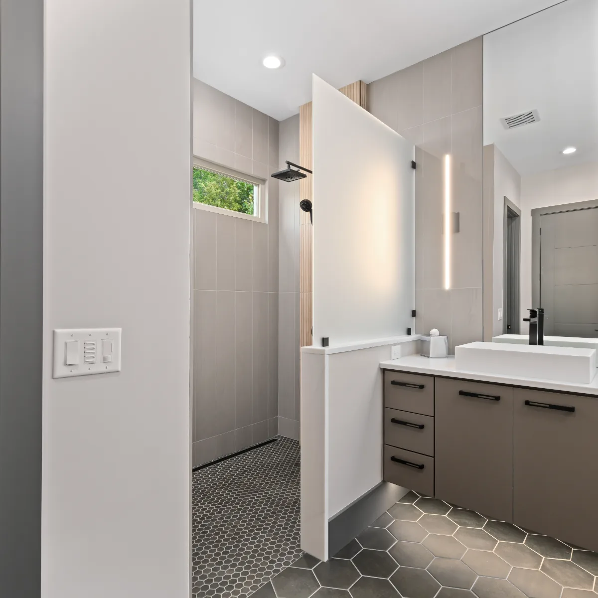 The Primary Bath at Our Westhaven Contemporary Remodel