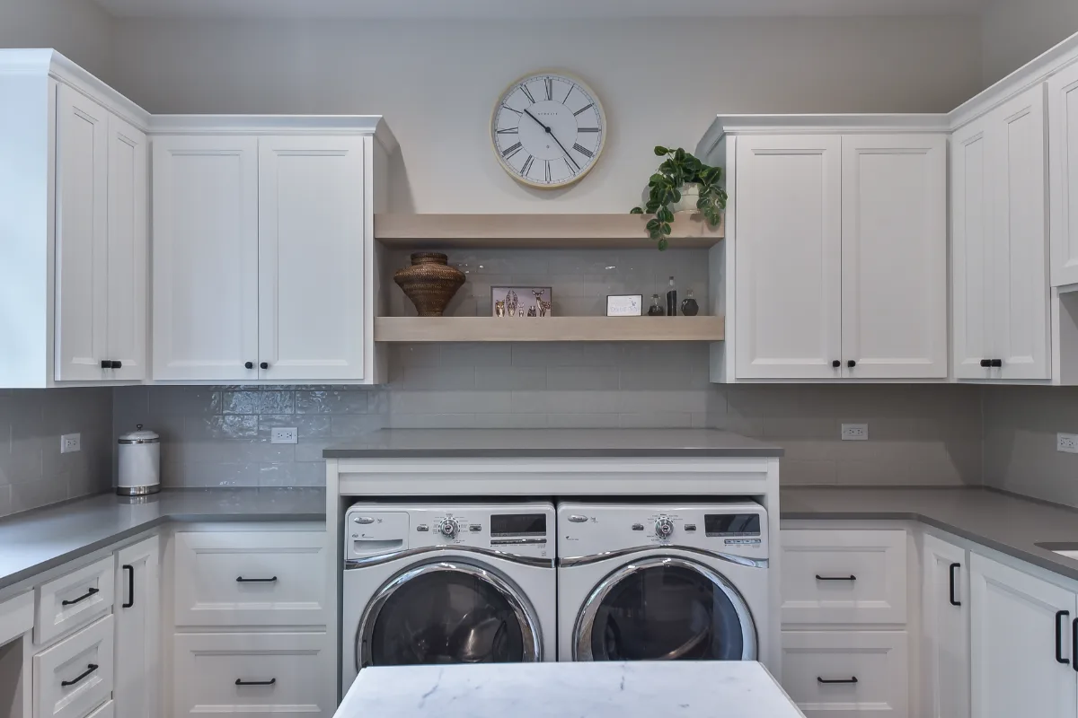 Laundry remodel in Brentwood, TN. Sebring Design Build transformed this Brentwood, Tennessee laundry room as part of a transitional-elegant multi-room remodel.