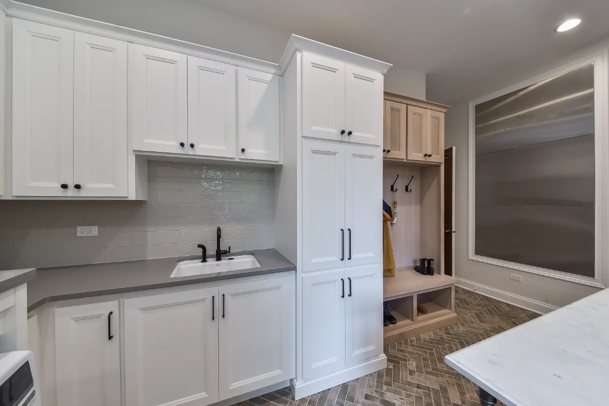 Laundry remodel in Brentwood, TN. Sebring Design Build transformed this Brentwood, Tennessee laundry room as part of a transitional-elegant multi-room remodel.