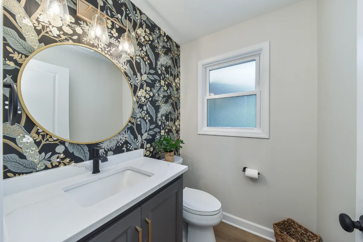 Powder Room remodel in Franklin, TN. Sebring Design Build updated this Franklin powder room as part of a whole-home interior remodel.
