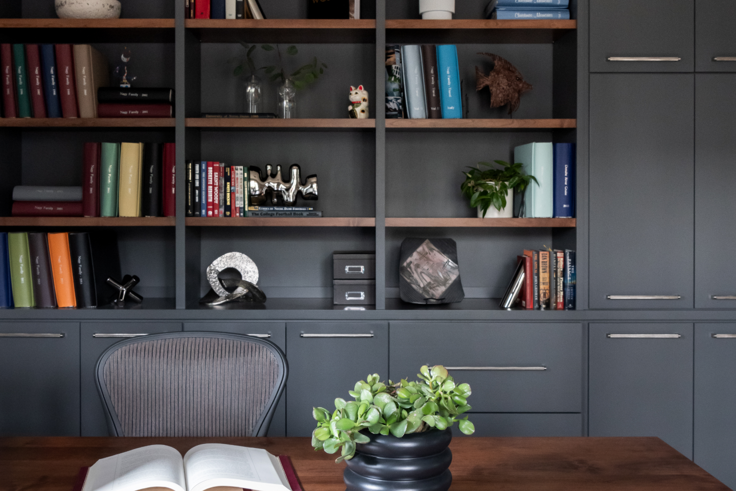Office remodel in Franklin, TN. Sebring Design Build transformed this Westhaven office in Franklin, Tennessee as part of a contemporary-unique whole home remodel.
