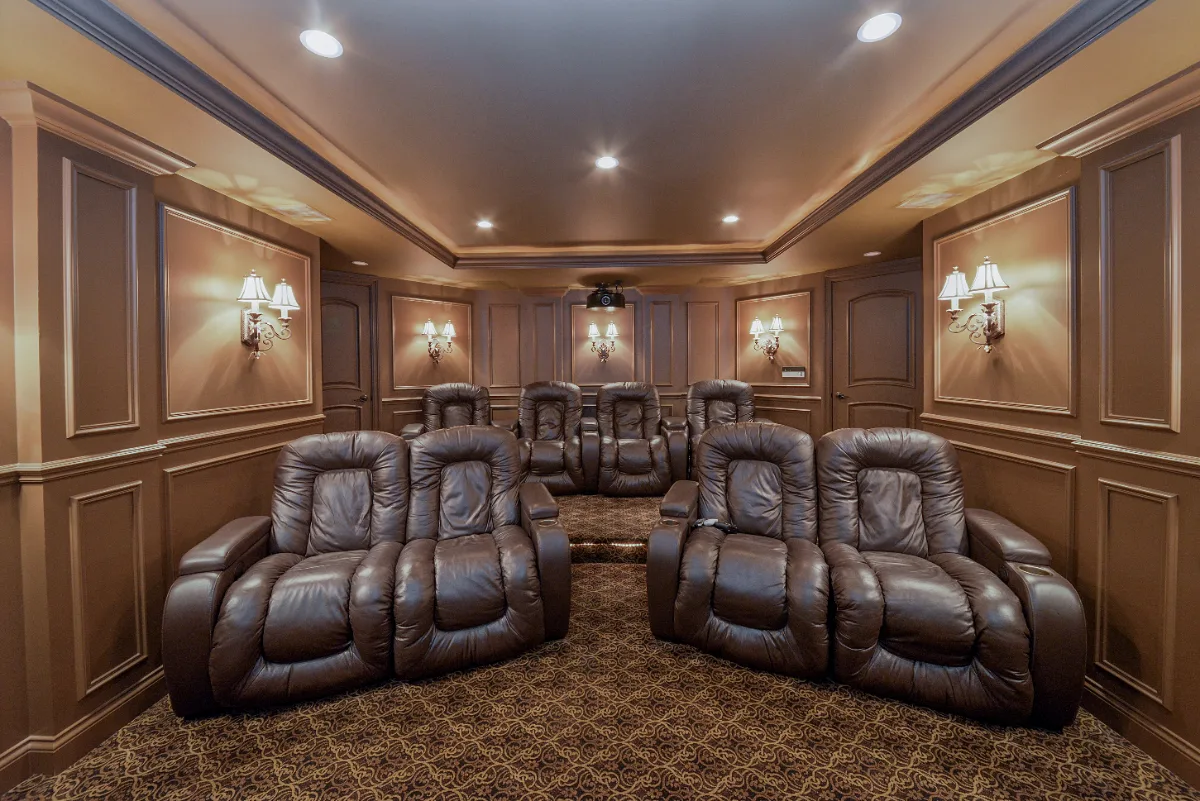 Basement remodel in Franklin, TN. Sebring Design Build finished this Franklin, Tennessee basement as a multi-zone unique-traditional lower level.
