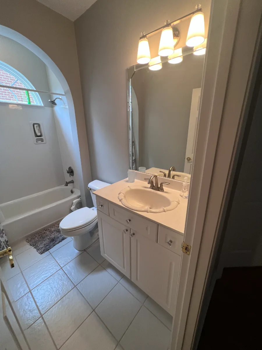 The Guest Bath at Our Willowsprings Coastal Elegant Remodel