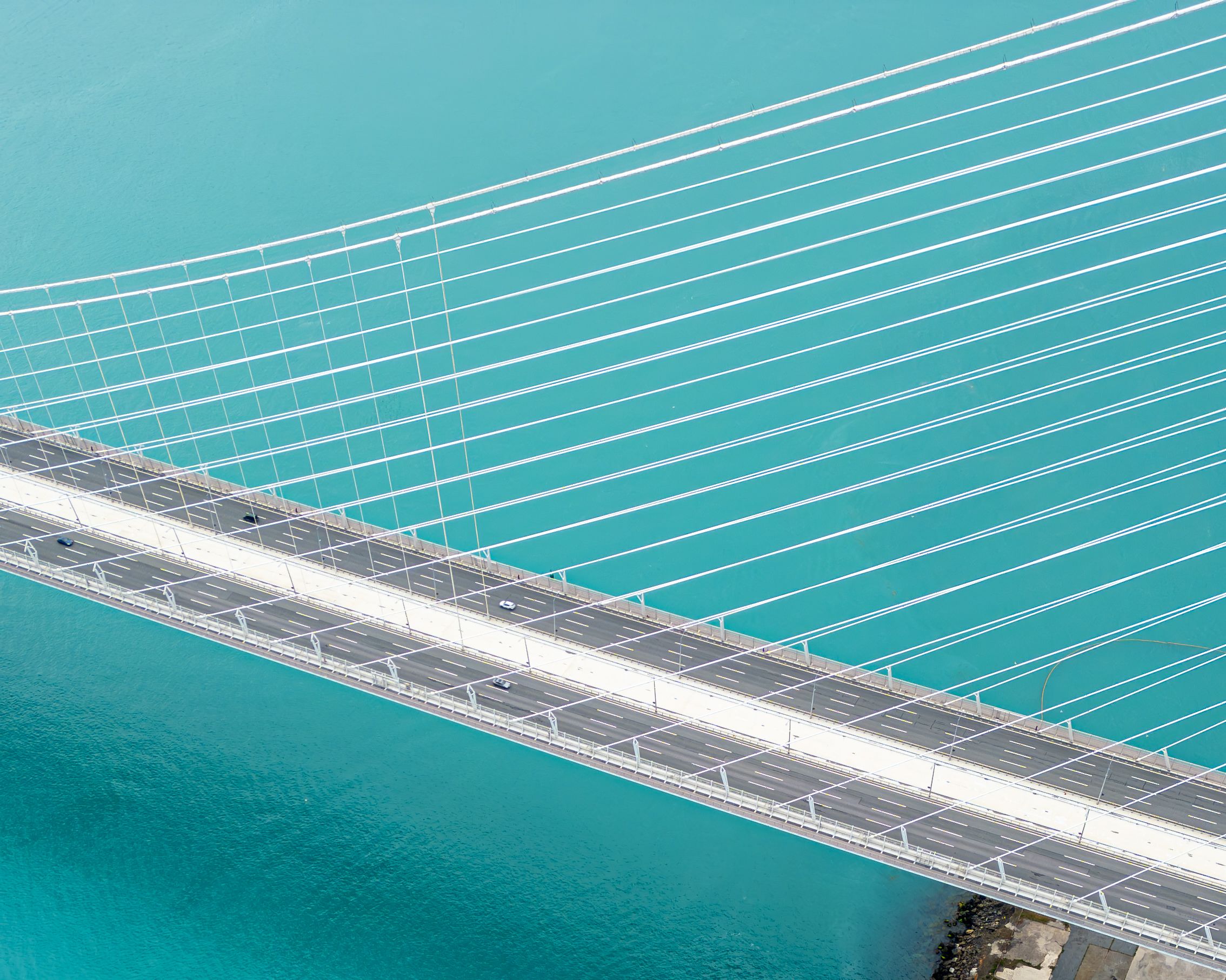 Cable-stayed bridge over open water