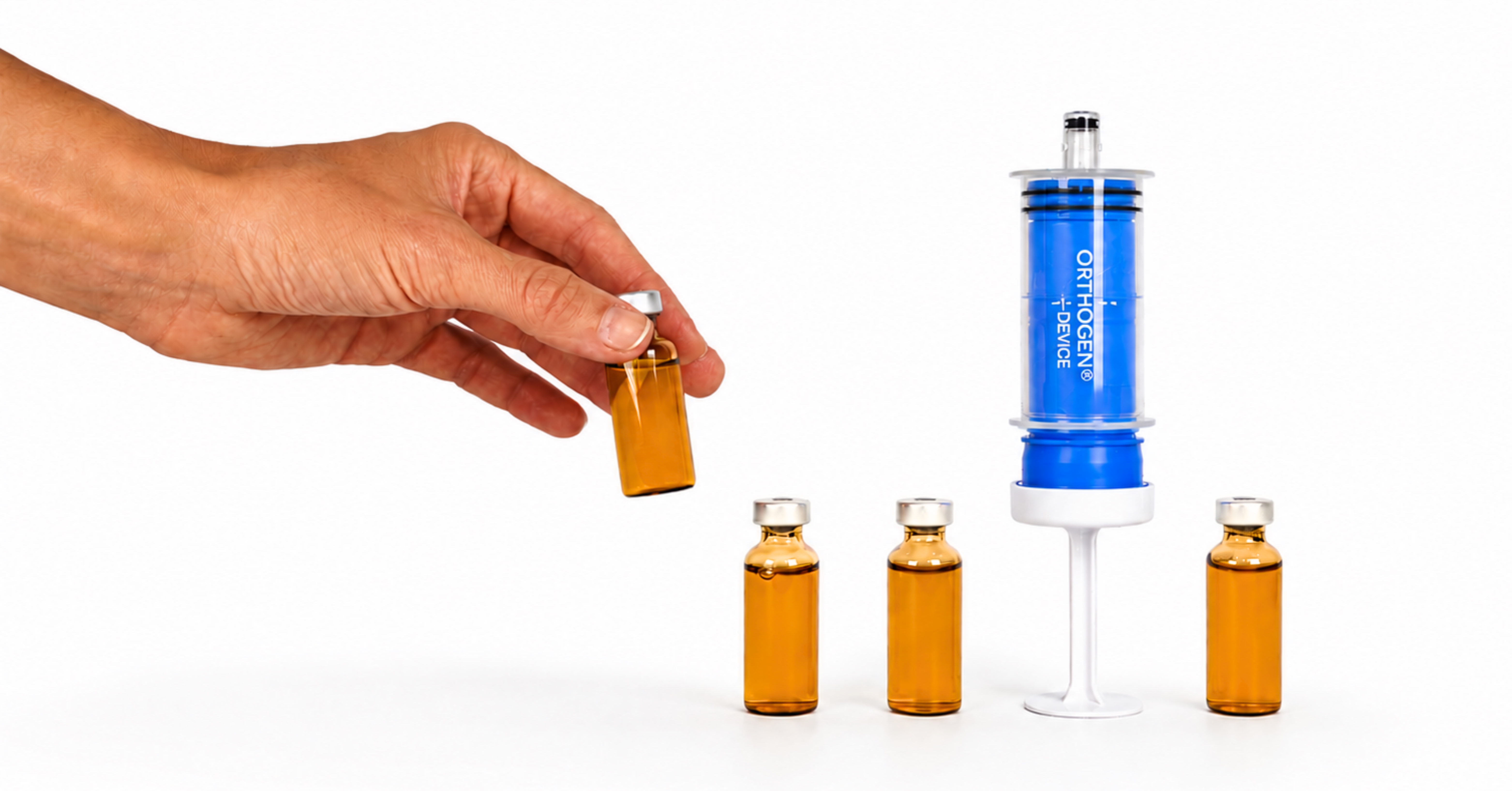 Orthogen Device mit Vials in der Hand