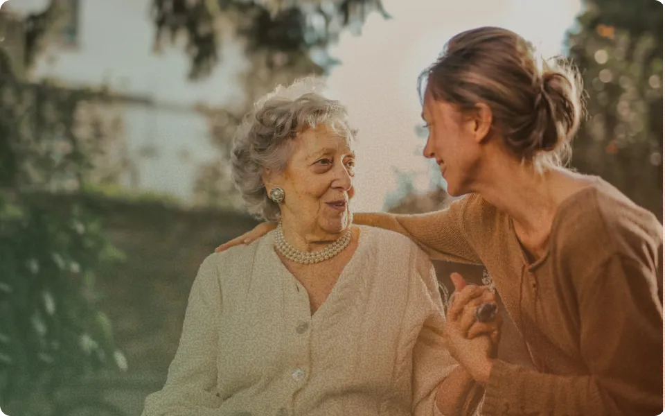 Photo of a caregiver supporting a patient