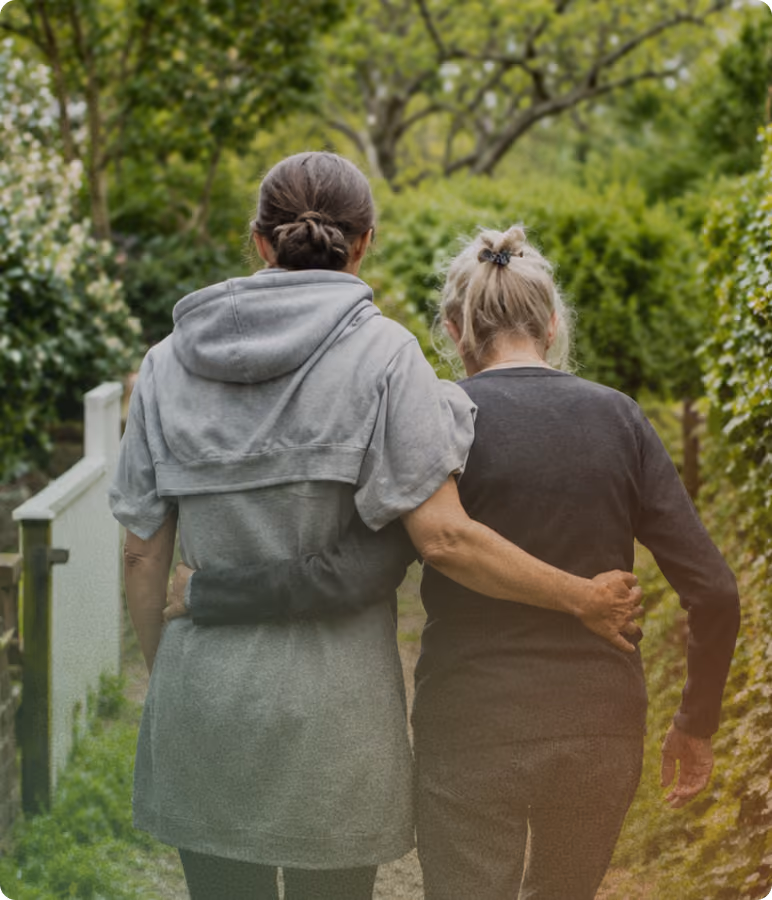 Photo of a caregiver supporting a patient