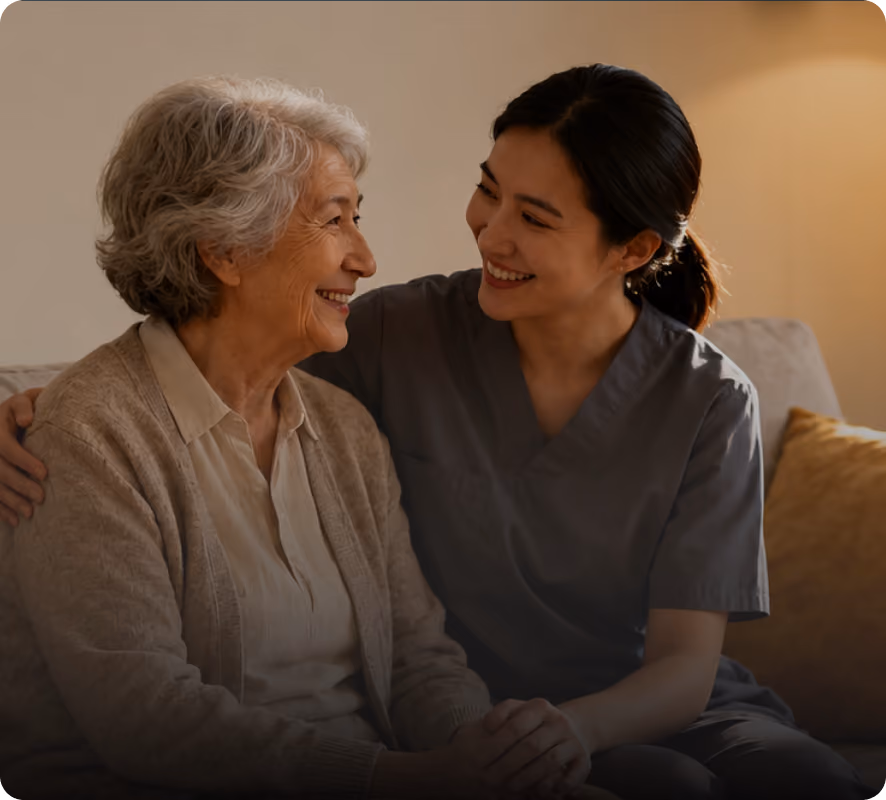 Two women talking