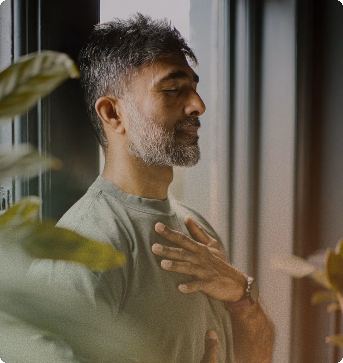 A man meditating