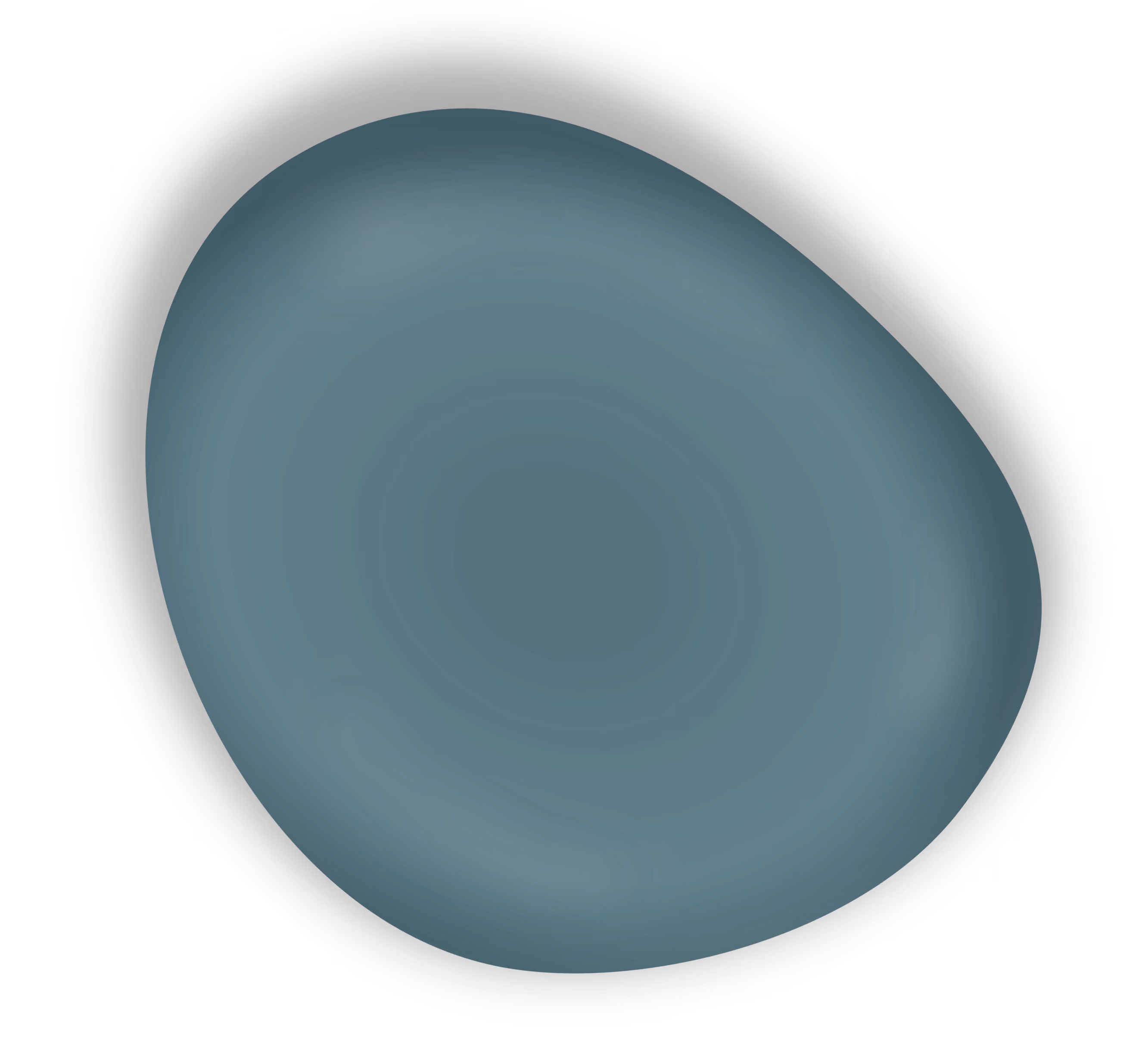 Smooth, oval-shaped teal sea glass with a dark outer edge on a white background.