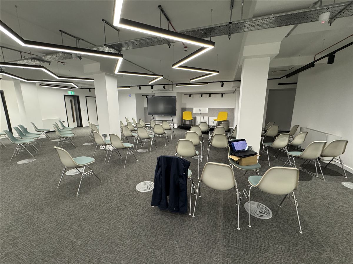 The completed Manly Trust Skills Hub event space at CIBSE's Saffron Hill headquarters
