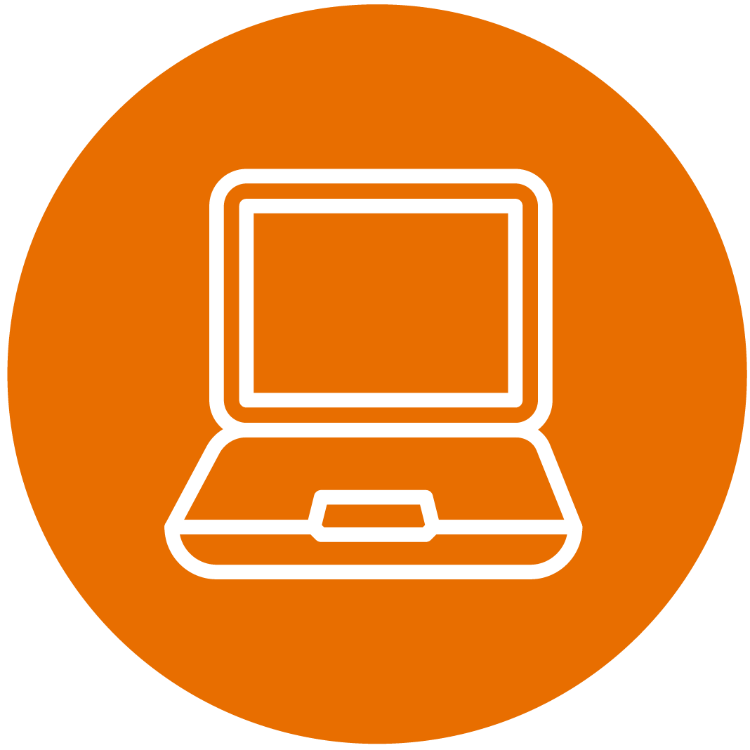 Orange Laptop Icon