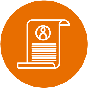 resume icon orange circle