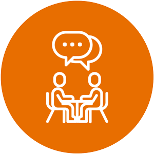 mentoring icon orange circle