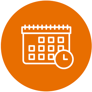 Book now icon orange circle