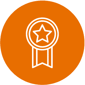 award icon circle orange