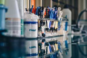This is an image of test tubes and laboratory supplies. It accompanies the blog "What Exactly is Hospital Medicine?" which outlines medical rotations in the USA in the hospitalist area of study.