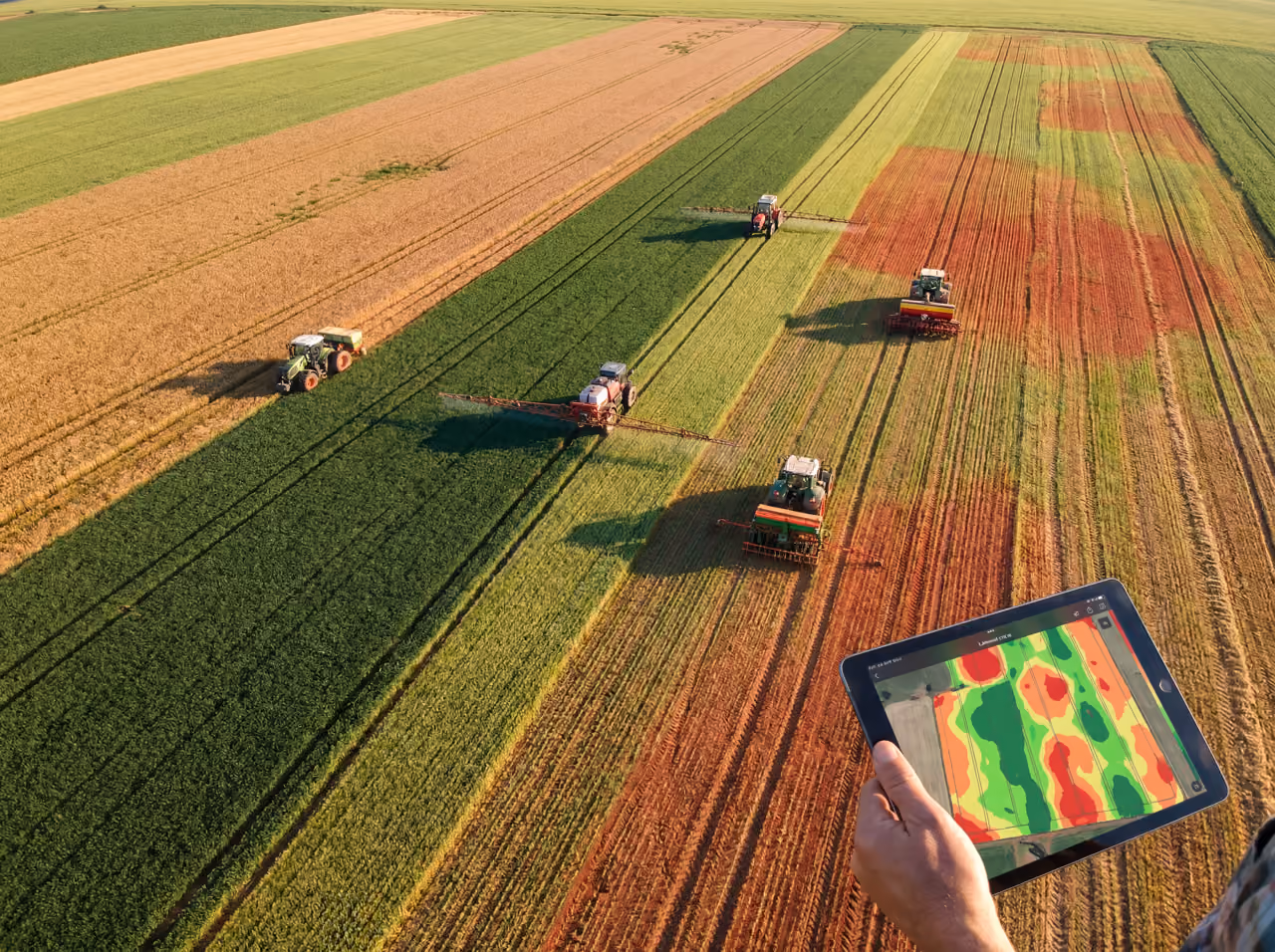 Fotografia ilustrando precisão agrícola em operações de larga escala (VFS)