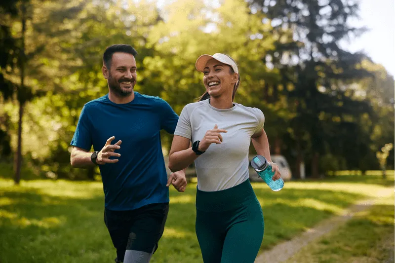 Couple running
