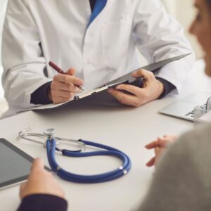 doctor talking to patient