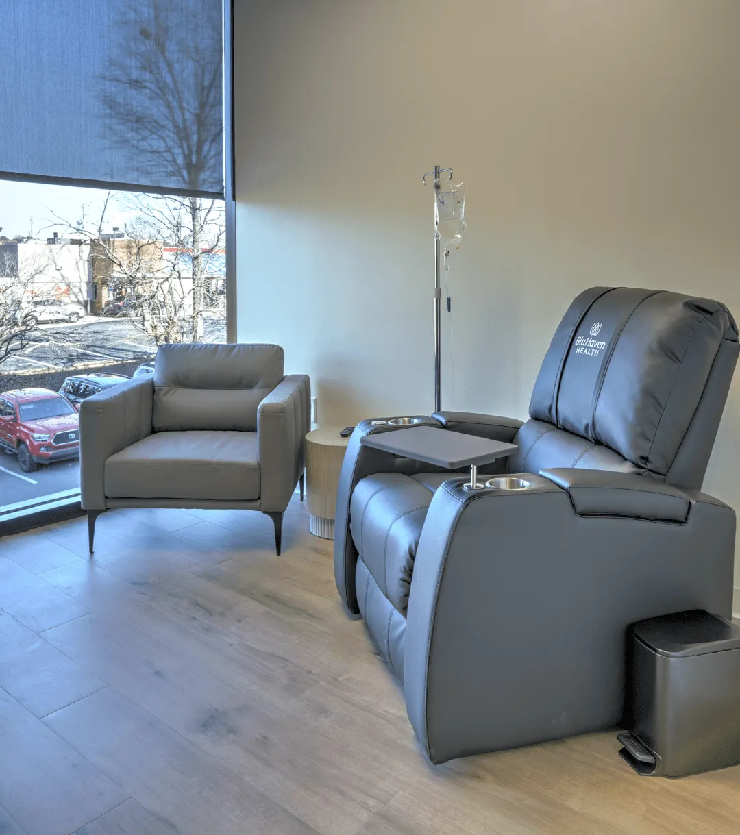 Private infusion suite at BluHaven Health
