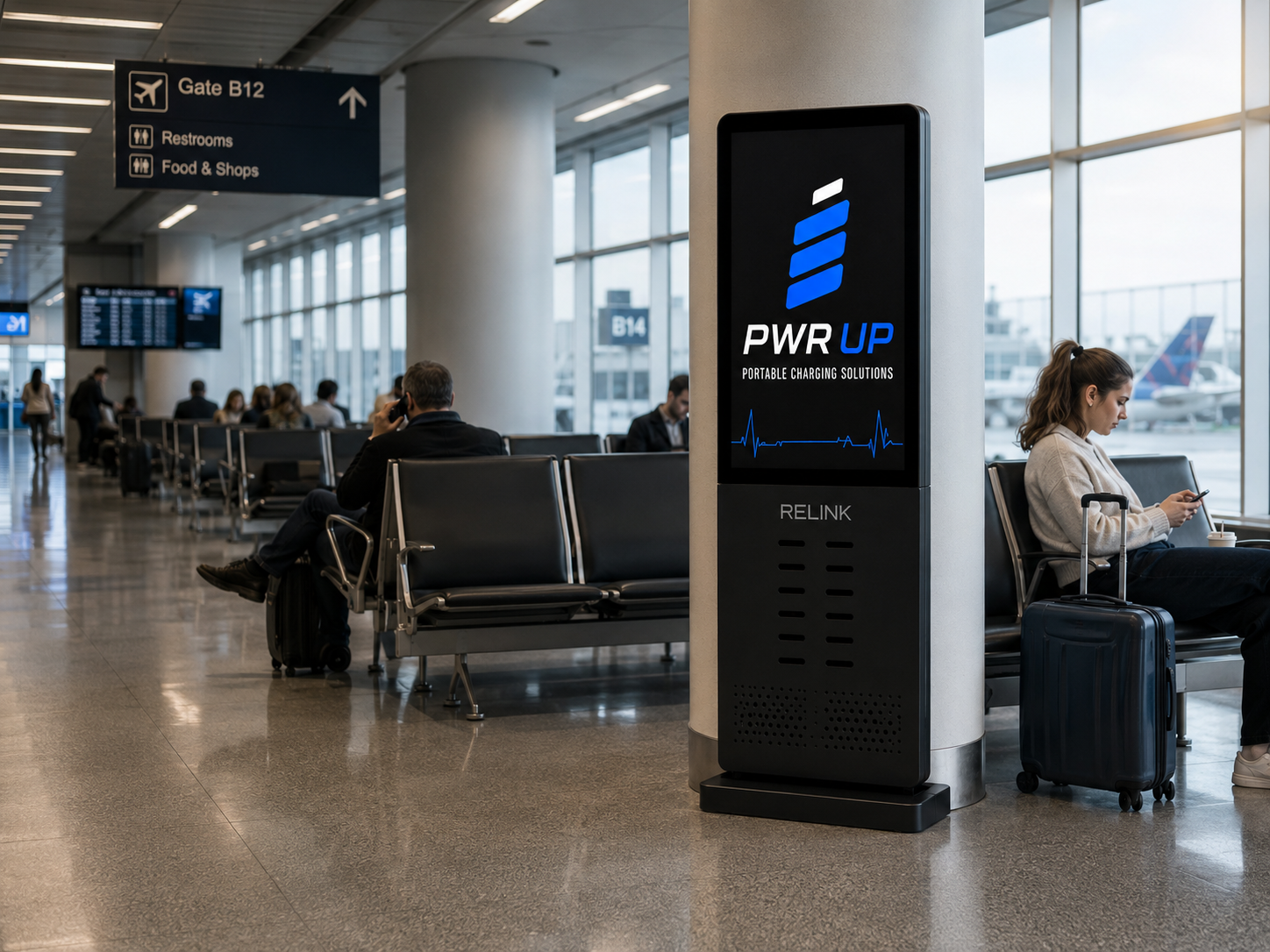 Portable power bank station in a venue