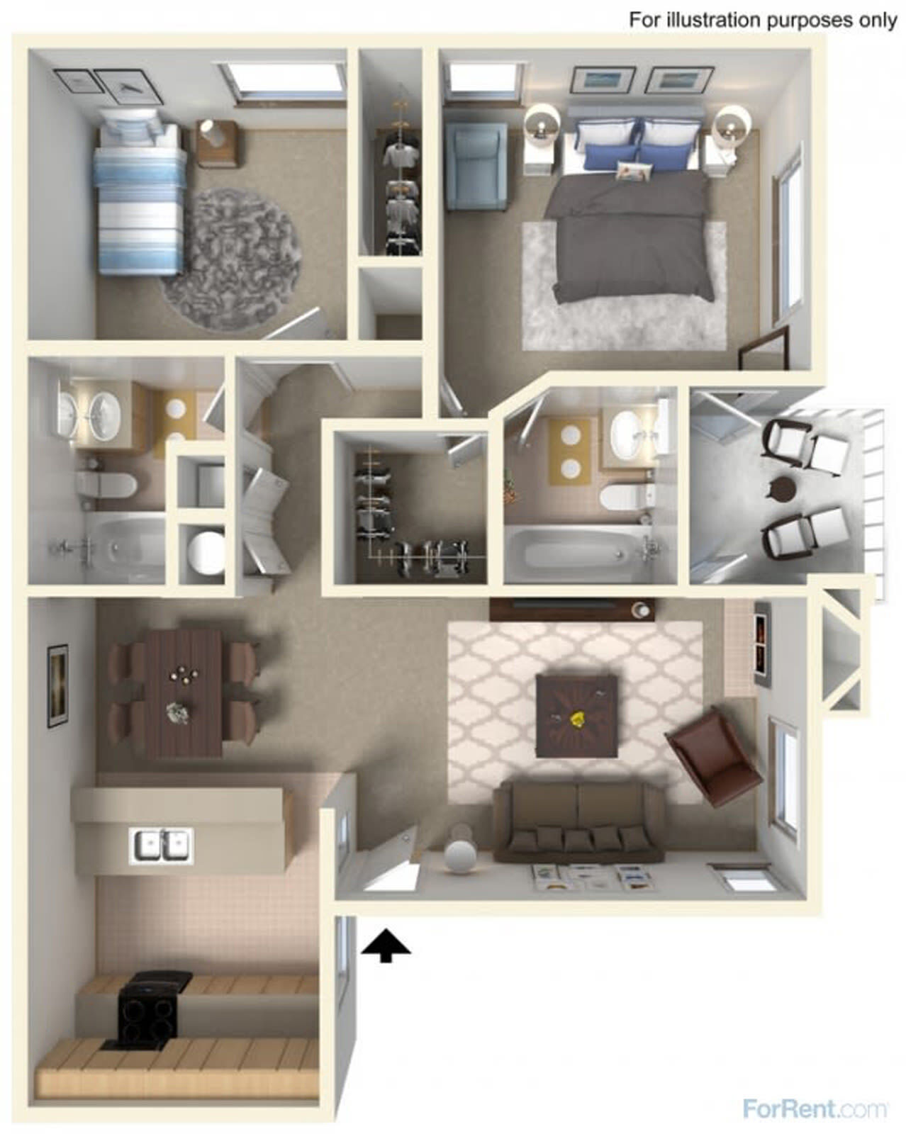 2x2 floor plan layout