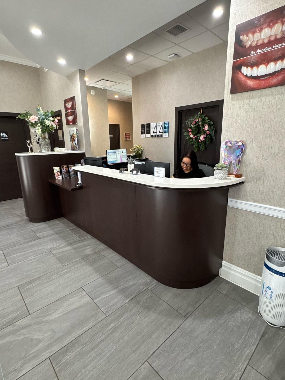 Reception area at the Hackensack office