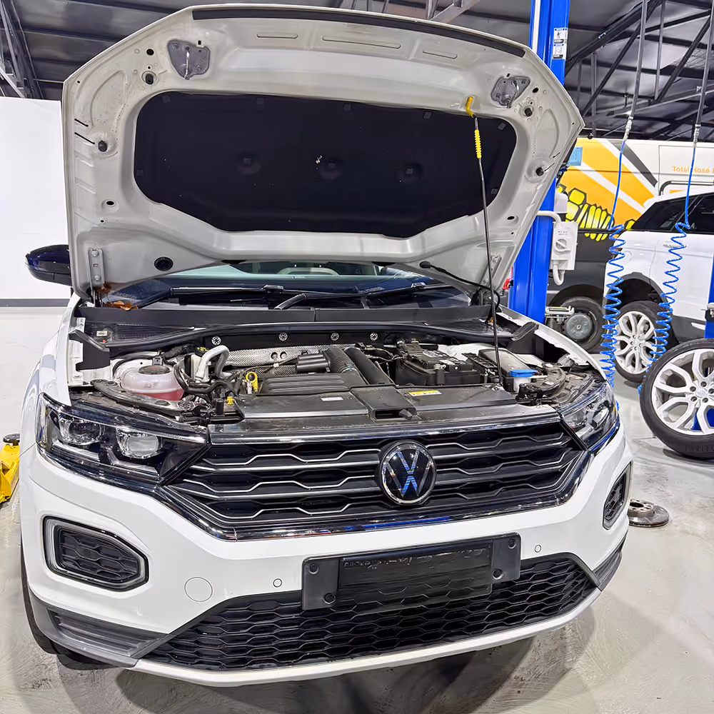 Volkswagen in a service bay at the Auto Tech Group workshop.