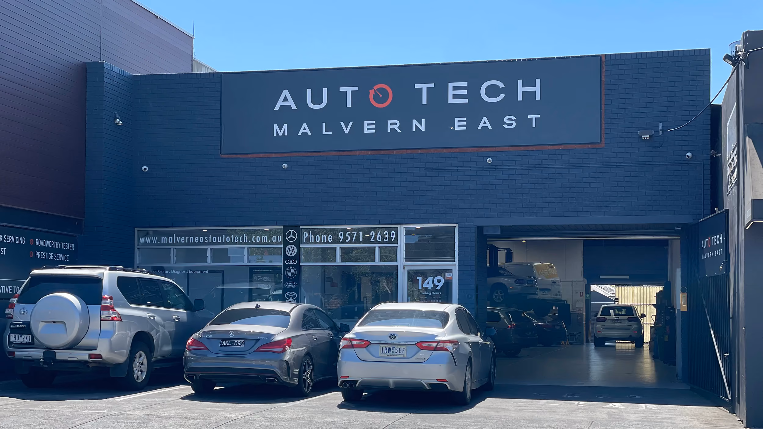 Malvern East Auto Tech Group workshop exterior and service centre building.