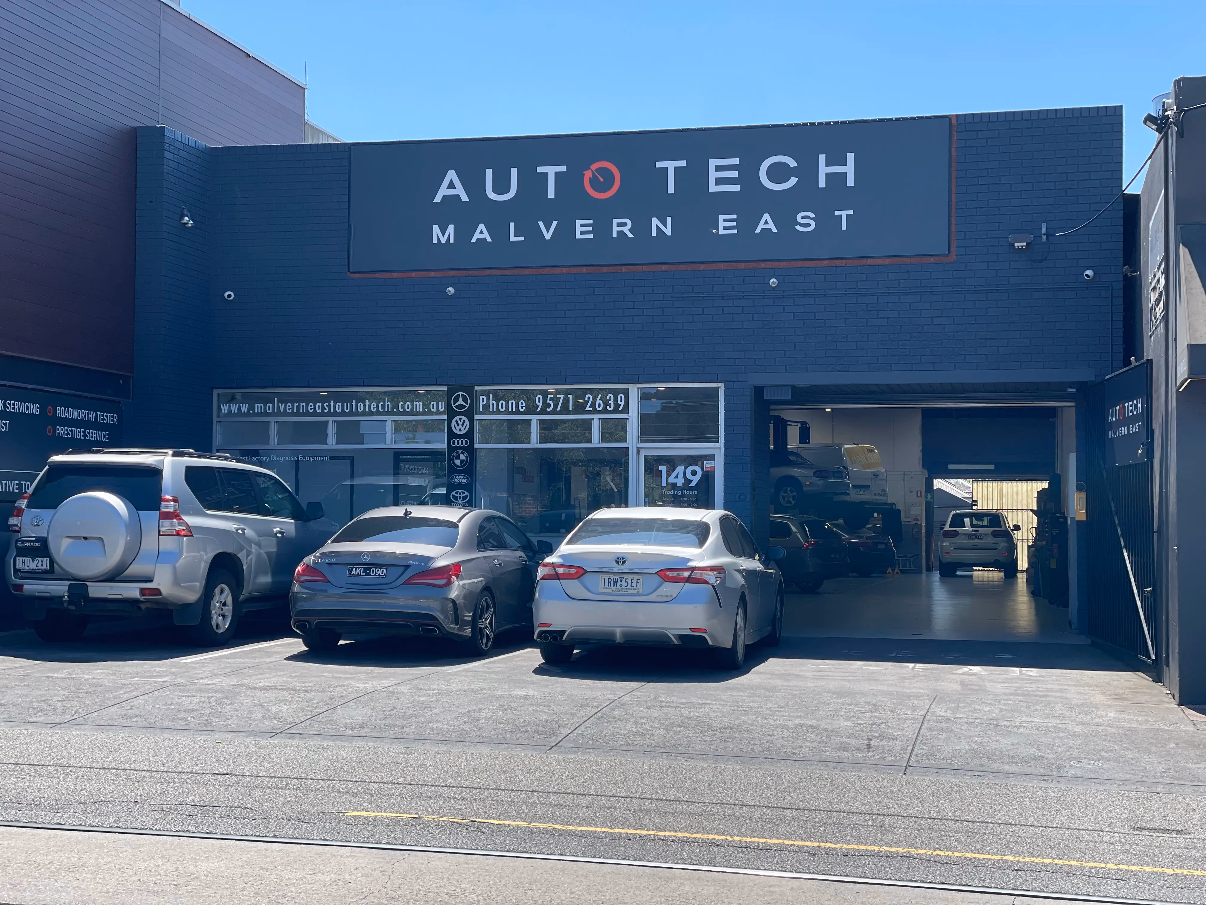 Malvern East Auto Tech Group workshop exterior and service centre building.