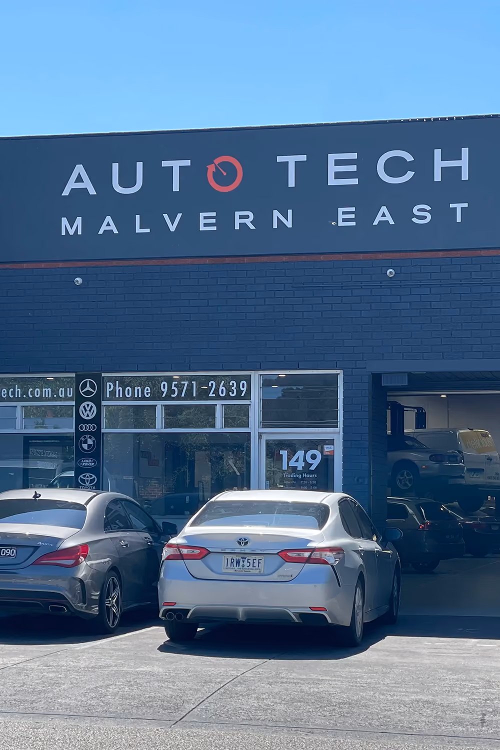 Auto Tech Malvern East workshop and service garage entrance.