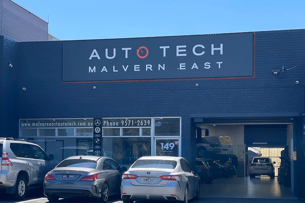 Auto Tech Malvern East workshop and service garage entrance.