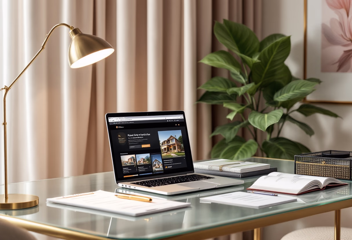 image of a laptop on a desk (for a real estate tech)
