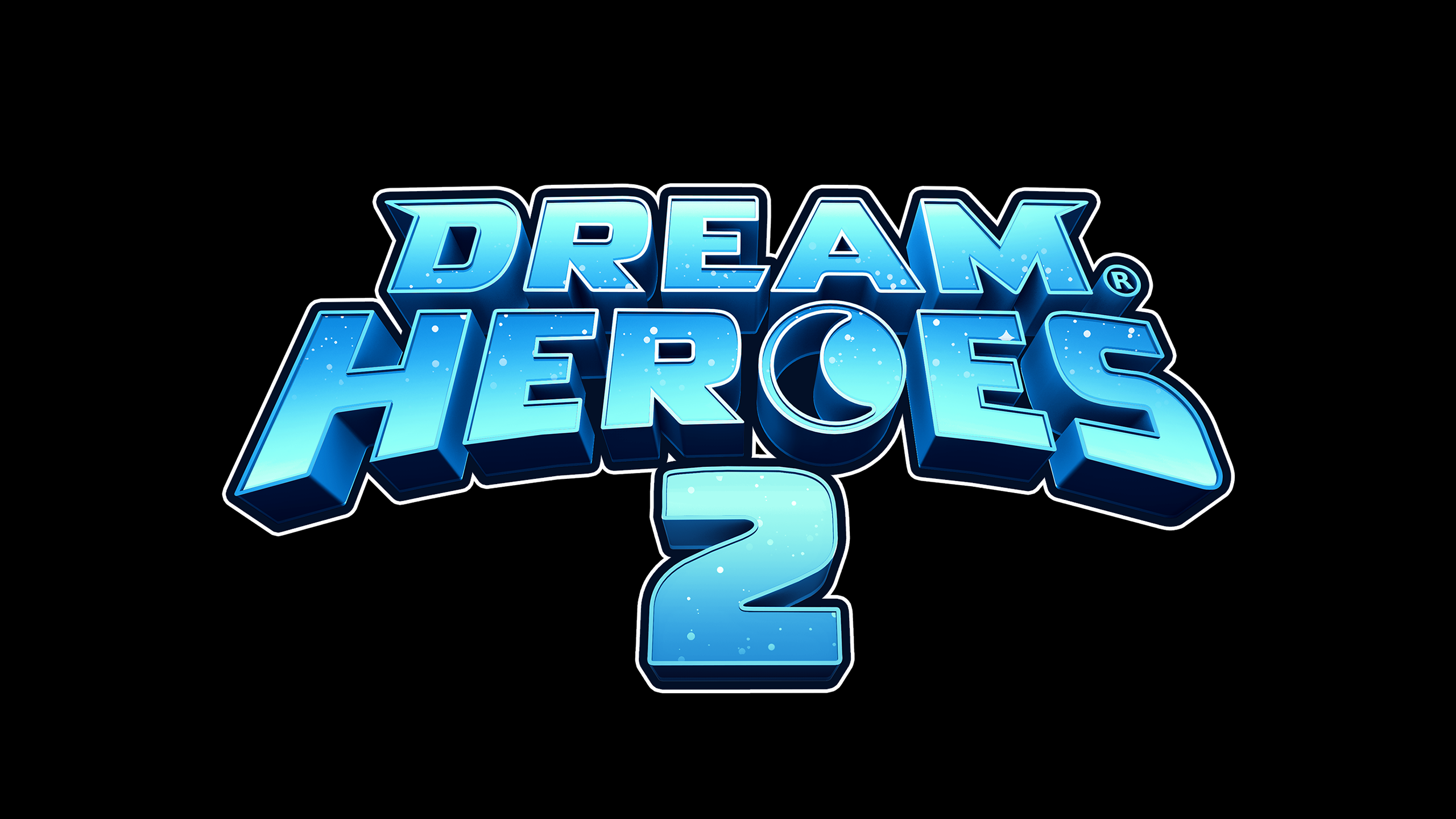 Dream Heroes Season 2 logo in glossy blue 3D lettering with a large numeral 2 beneath the wordmark