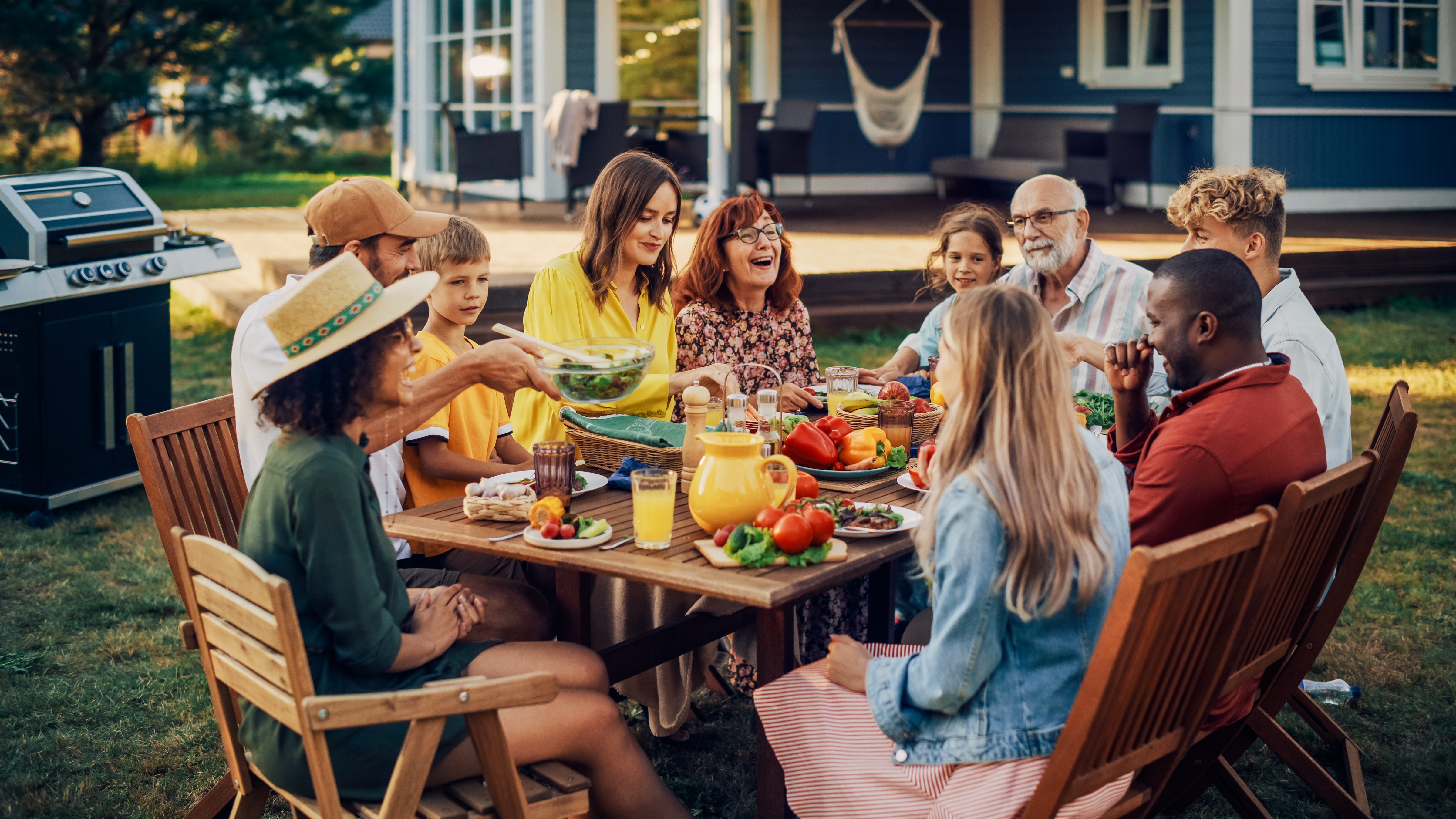 Family eating stock photo