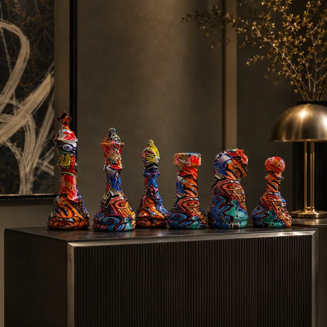 Royal Rebellion Graffiti Chess Sculpture Collection