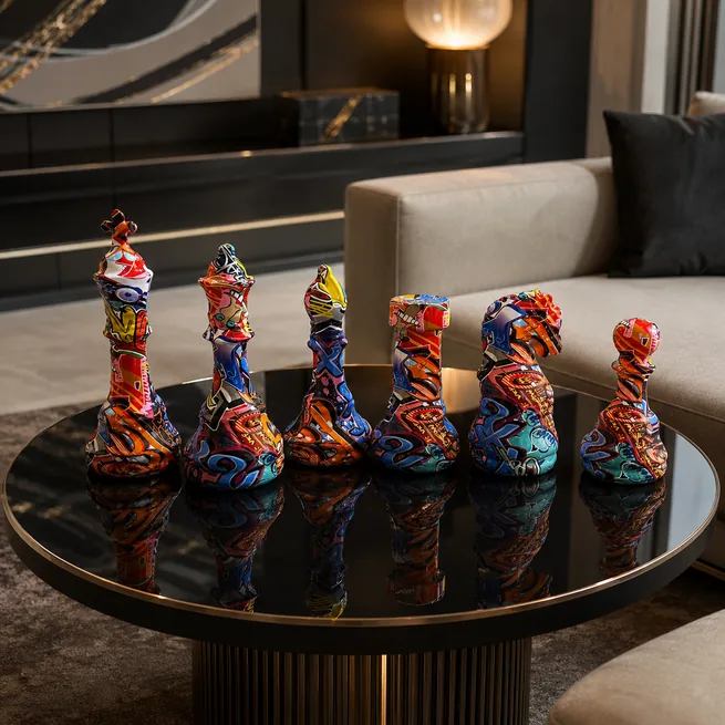Royal Rebellion Graffiti Chess Sculpture Collection