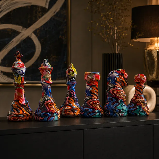 Royal Rebellion Graffiti Chess Sculpture Collection