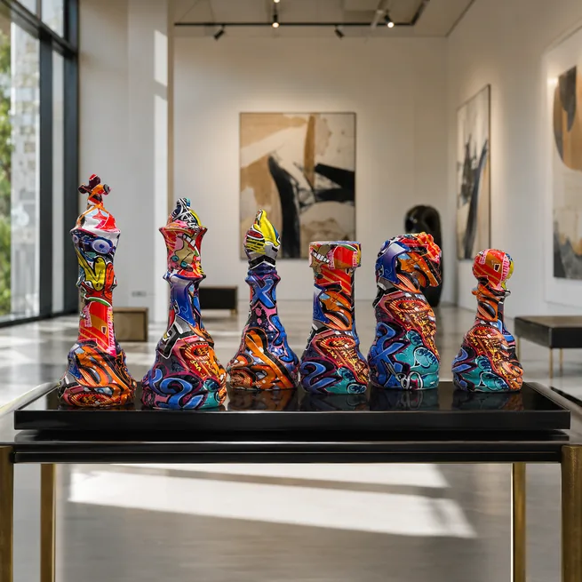 Royal Rebellion Graffiti Chess Sculpture Collection