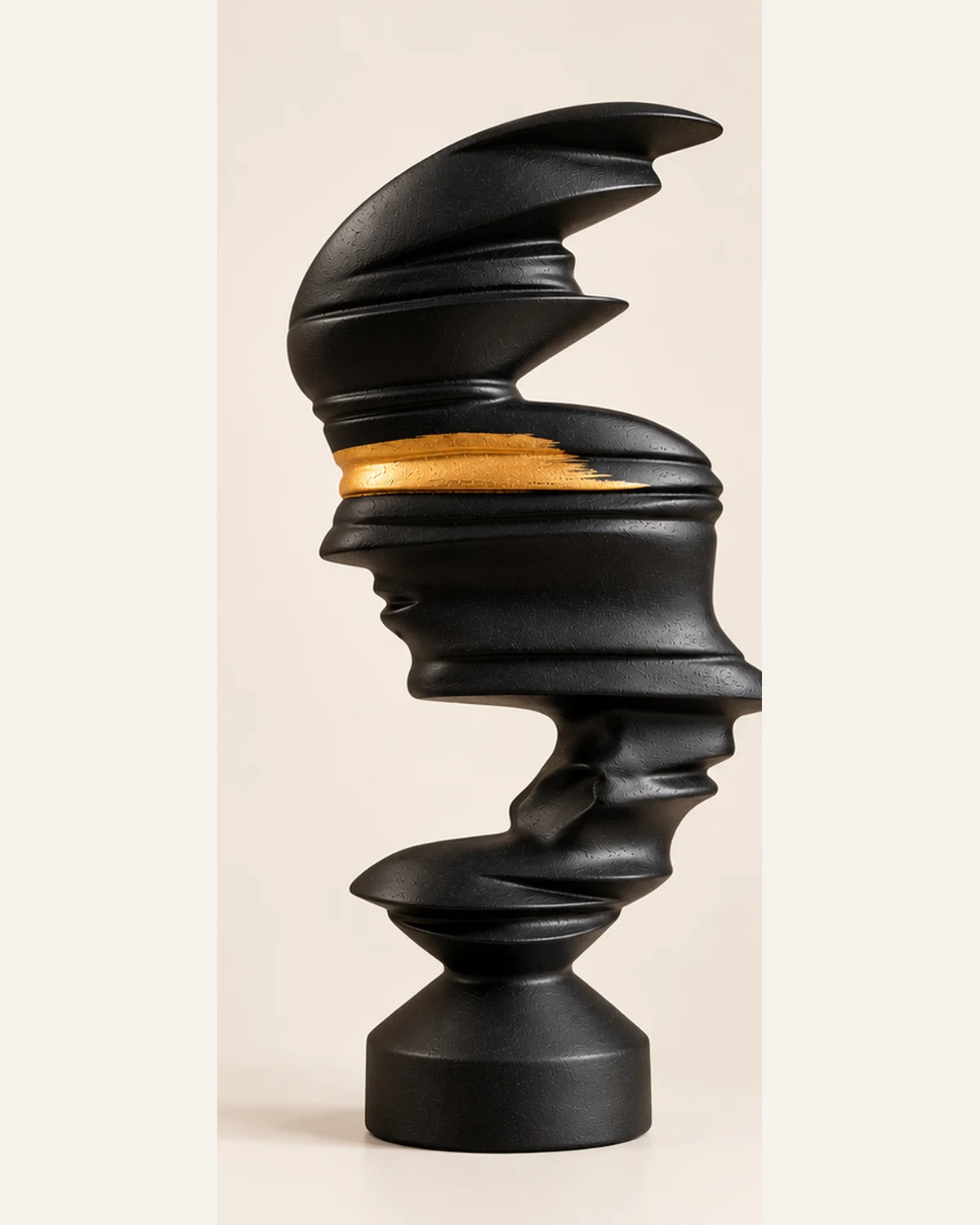 Fractured Visage — Black & Gold