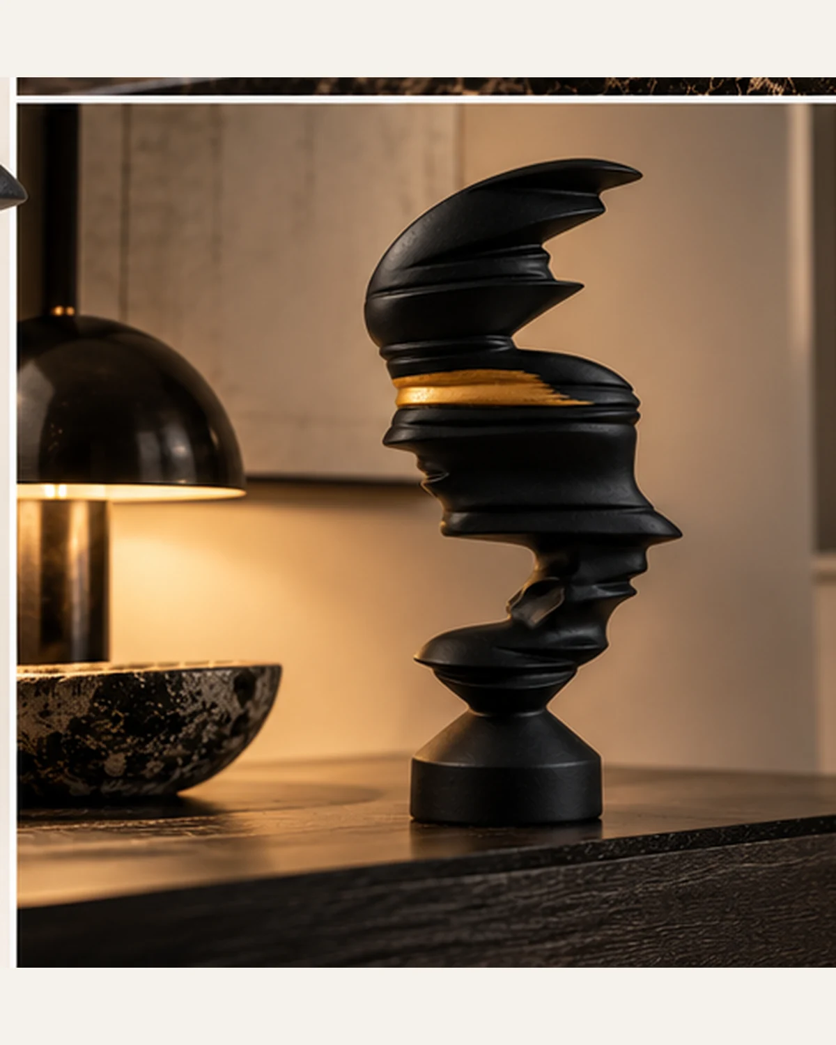 Fractured Visage — Black & Gold
