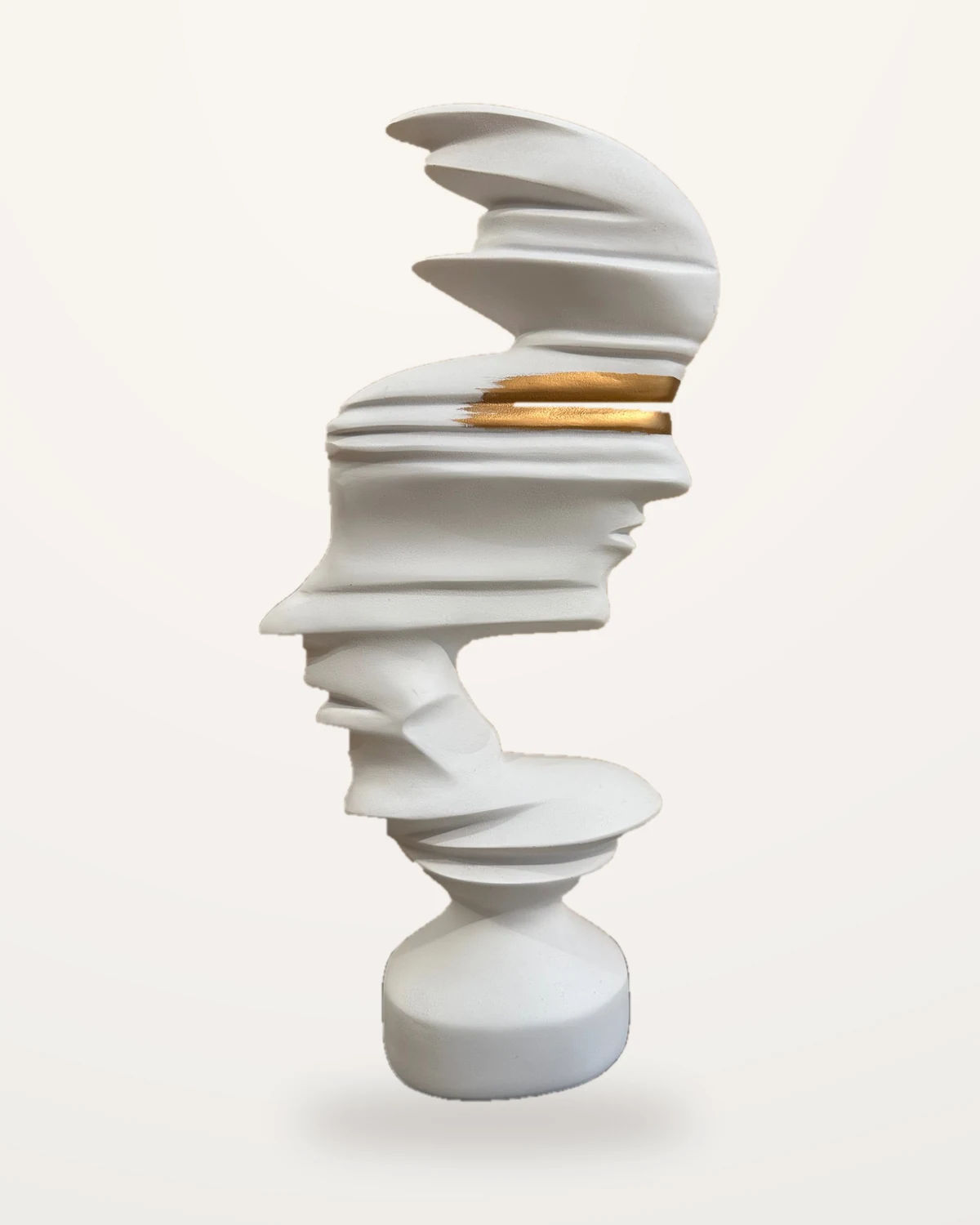 Fractured Visage — White & Gold