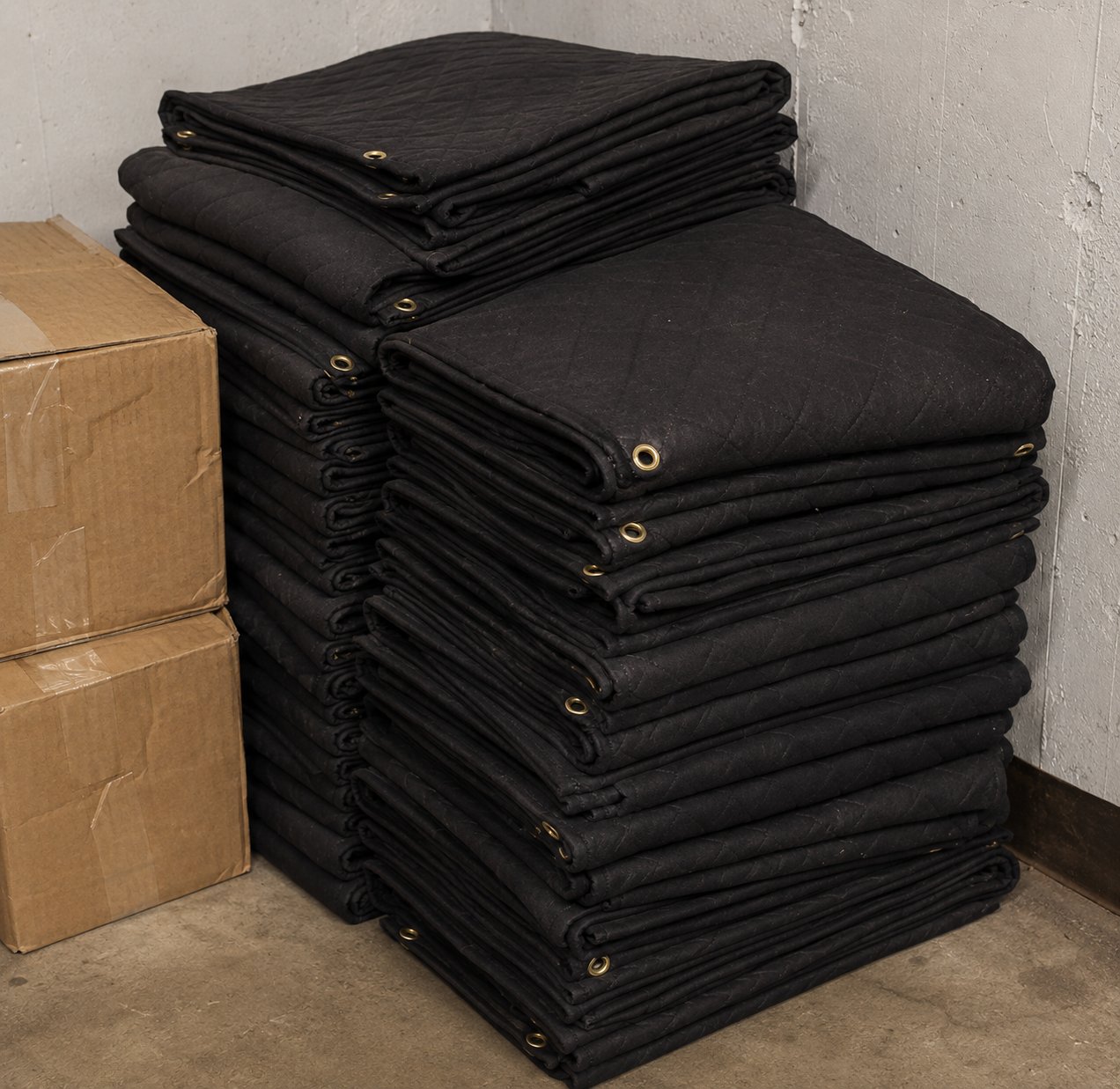 Black soundproofing curtains