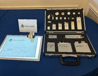 Display of the Routejade battery portfolio at CES 2024